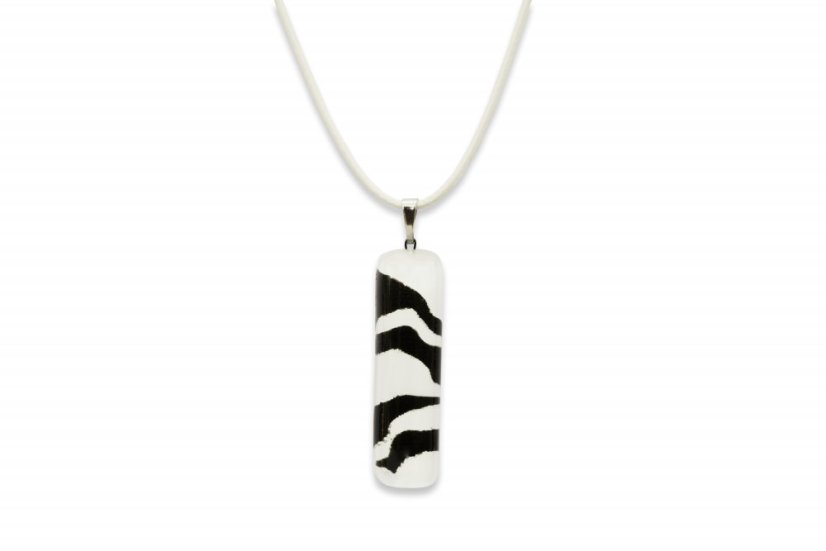 Rectangular glass pendant, black and whiteLENORE P1703