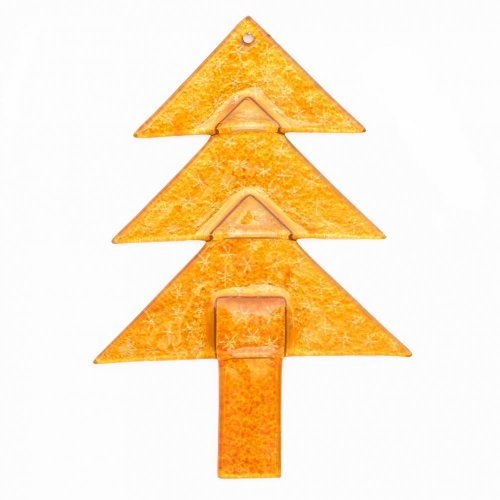 Vánoční skleněná ozdoba stromek jantarový - hvězdičky
