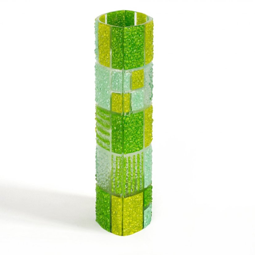 Green glass vase CORAL KARO