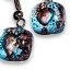 Glass earrings turquoise-brown MEMPHIS N0405