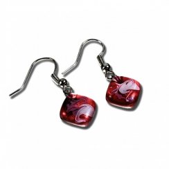 Burgundy glass earrings CHIARA N1206