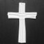 Sklenený kríž na stenu biely vrstvený malý
