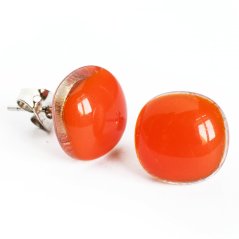 Skleněné náušnice oranžové PUZETY N1815
