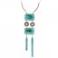 Glass necklace turquoise ladder NH0102