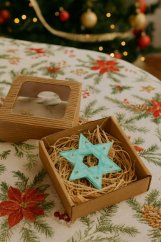 Vianočná sklenená hviezda modrá