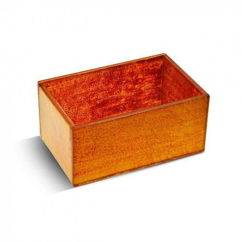 Glass jewellery box amber