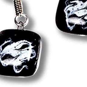 Glass earrings black KIM N0803