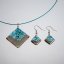 Jewelry set PLATINUM - MEMPHIS turquoise-brown - 0402