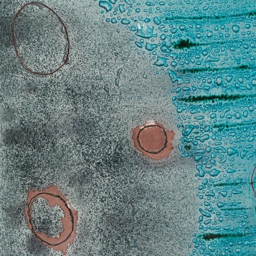 Turquoise glass vase LUNA