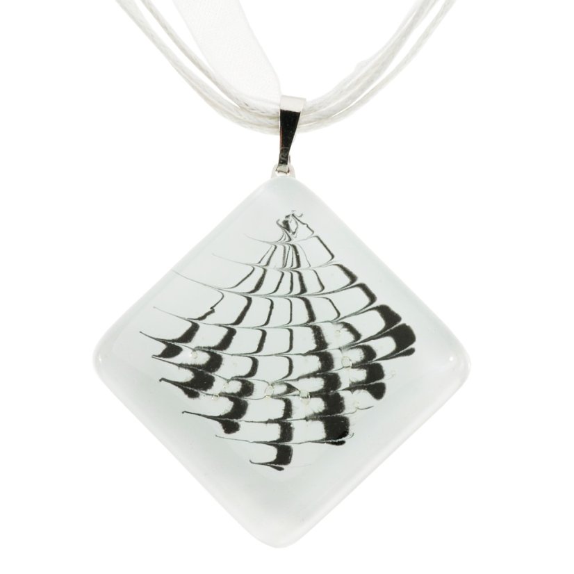 Rhombic glass pendant white LINDA P0706