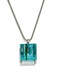 Broušený skleněný šperk tyrkysový PRV0823