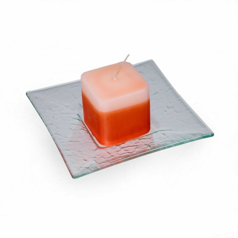 Sklenený svietnik číry s vonnou sviečkou