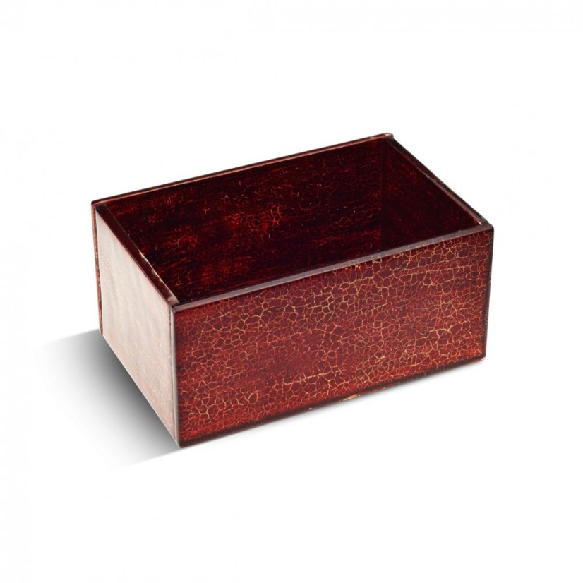 Glass jewellery box burgundy with gold spirals