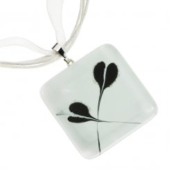 Glass pendant square white LINDA P0705