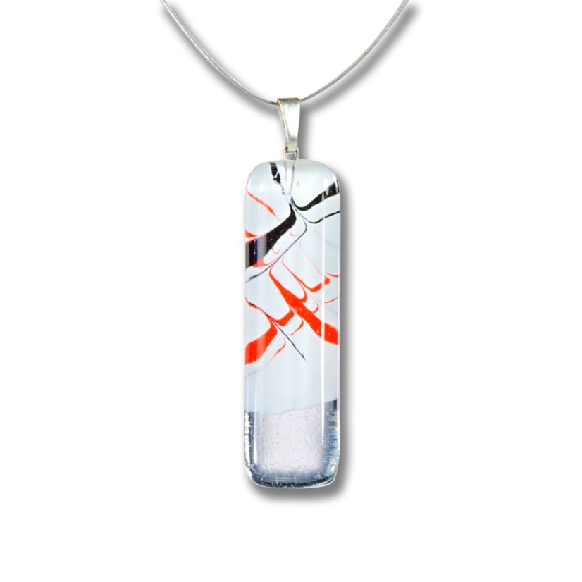Rectangular glass pendant white CAROLINA P0606