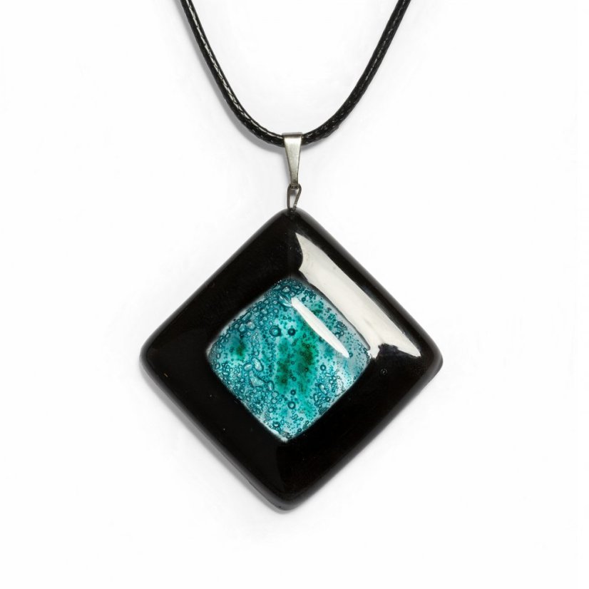 Skleněný přívěsek kosočtvercový NIGHT OWL P0810