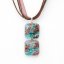 Glass pendant turquoise brown two-piece MEMPHIS P0407