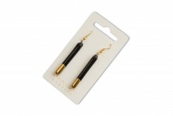 Gold-black glass earrings- rods N5001