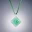 Glass pendant rhombus, green P1401