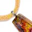 Cut amber glass jewel PRV0801
