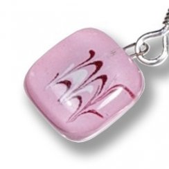 Pink glass earrings HELENE N1103