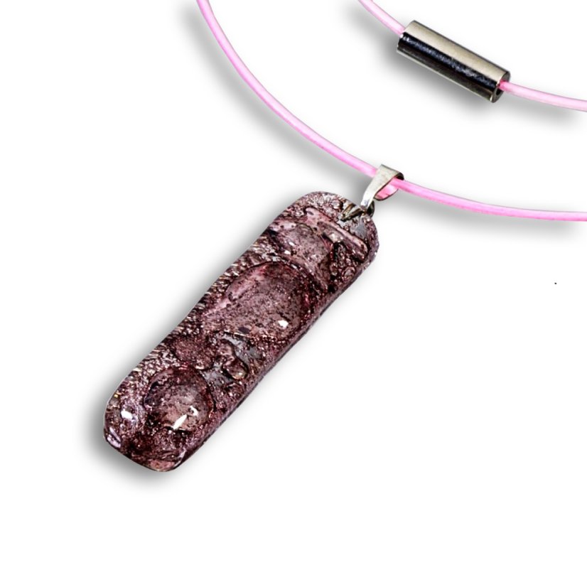 Obdĺžnikový sklenený prívesok hnedý TERRA P0203