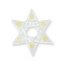 Vánoční skleněná ozdoba hvězda bílá 02 - zlaté spirálky