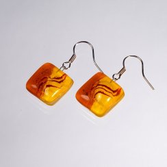 Glass earrings yellow JULIET N1306