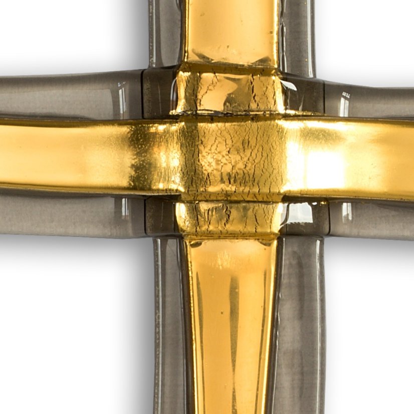 Small Gold layered glass wall cross