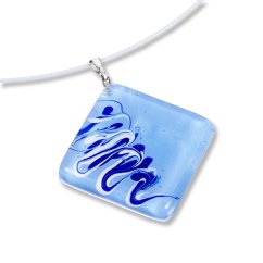 Blue rhombus glass pendant ANNA P1001