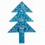 Christmas glass ornament tree blue - stars