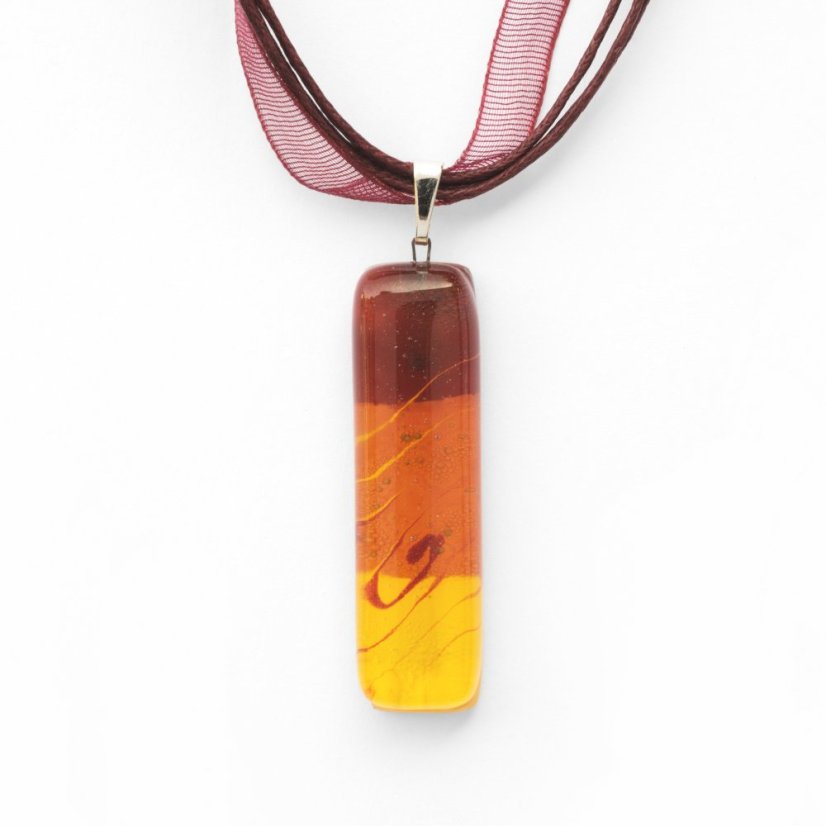 Glass pendant rectangle yellow JULIET P1306