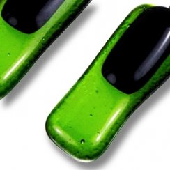 Skleněné náušnice zelené DAISY N1404