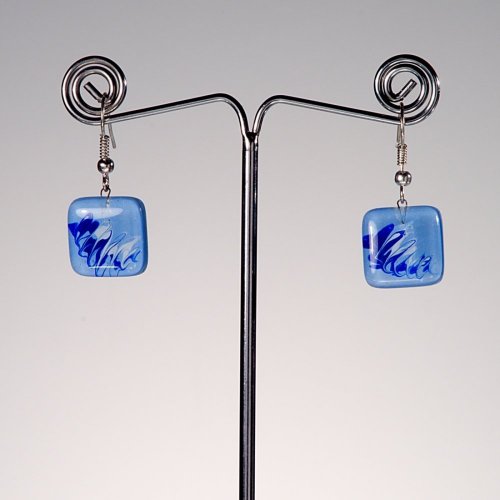 Blue glass earrings ANNA N1006