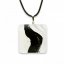 Glass pendant square black and white LENORE P1712