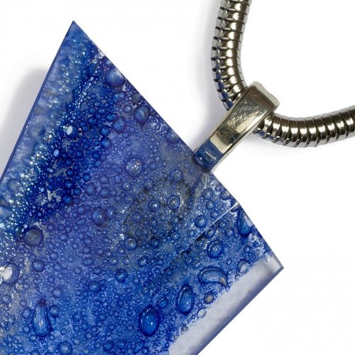 Szlifowana biżuteria szklana w kolorze paryskiego błękitu  PARIS PRV0814