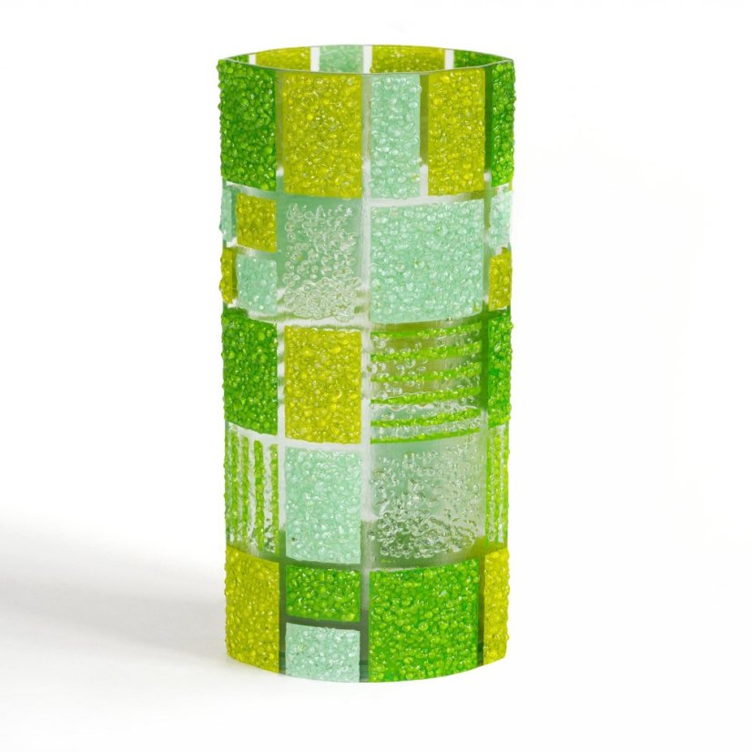 Green glass vase CORAL KARO