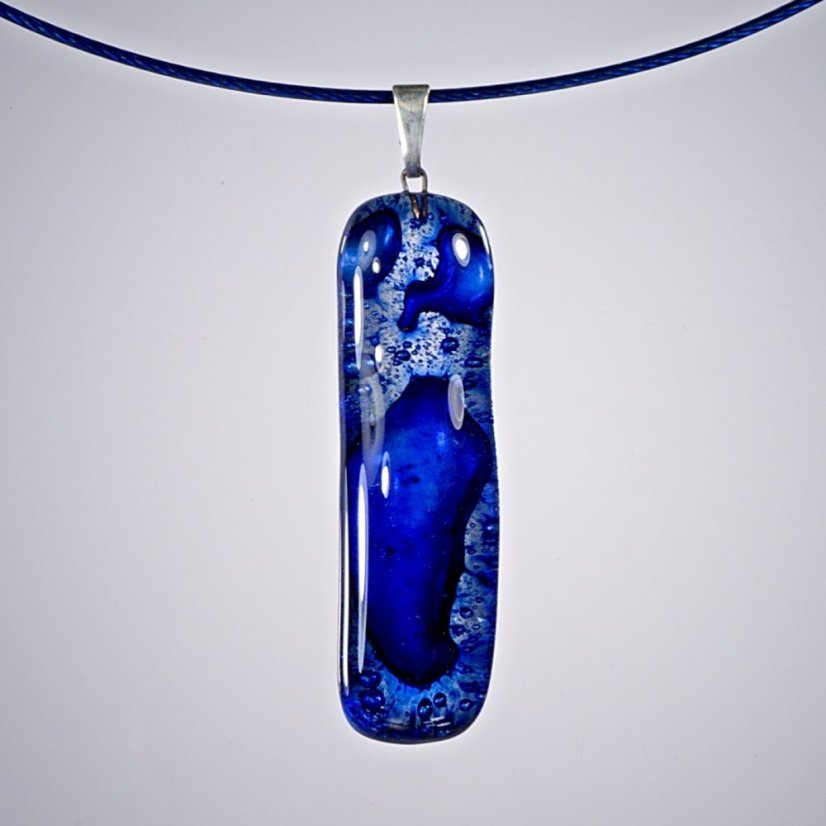 Dark blue glass pendant PARIS P0304