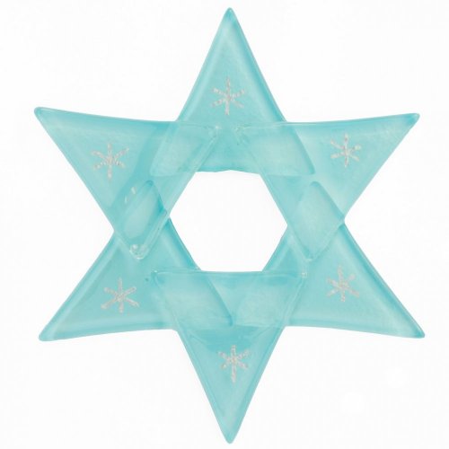 Christmas glass star pastel blue