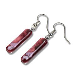Burgundy glass earrings CHIARA N1209