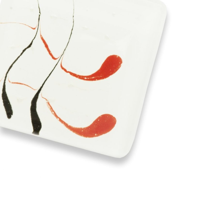Glass pendant square white CAROLINA P0602