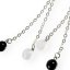 Skleněné náušnice černobílé na řetízku LENORE - DOTS N1710