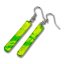 Green glass earrings DAISY N1403
