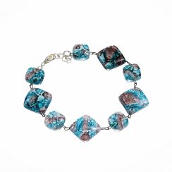Glass turquoise-brown bracelet MEMPHIS 0401