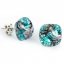 Glass earrings turquoise-brown PUZETY - MEMPHIS N1821