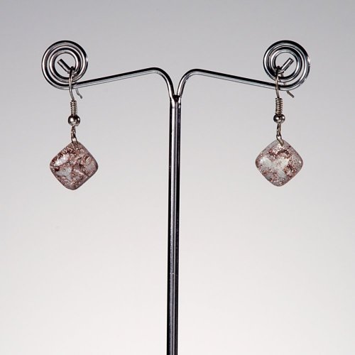 Brown glass earrings TERRA N0201