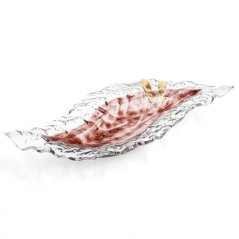 Glass bowl brown TERRA with lace S-shaped