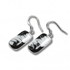 Black and white glass earrings LENORE N1706