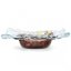 Glass bowl TERRA brown with lace – square