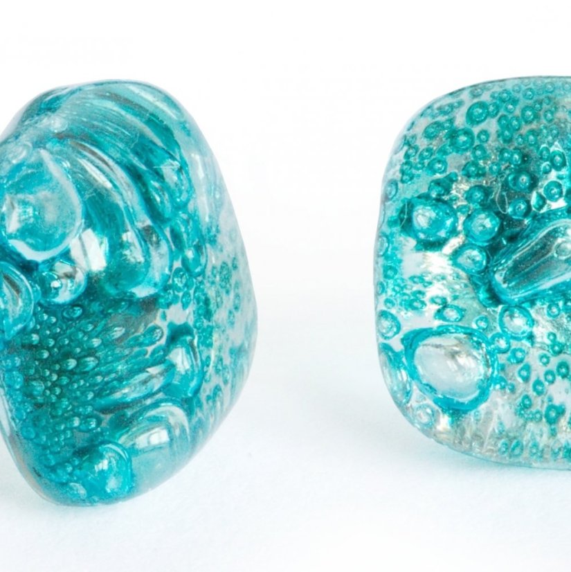 Turquoise glass earrings PUZETY - BLANKYT N1802